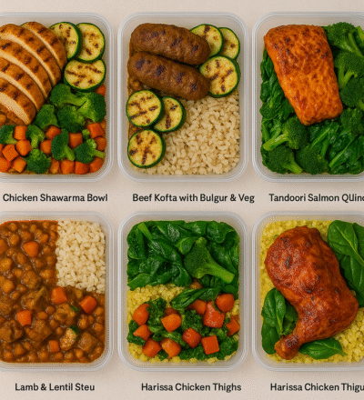 Halal meal prep menu