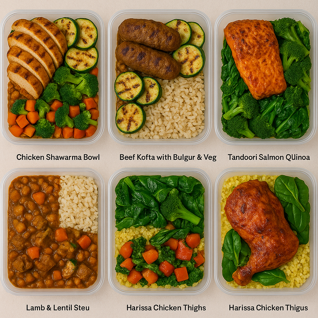 Halal meal prep menu